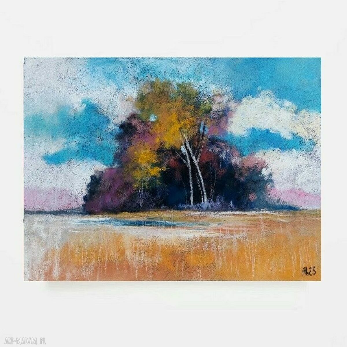 Rysunek pastelowy Drzewa 18 x 24 cm