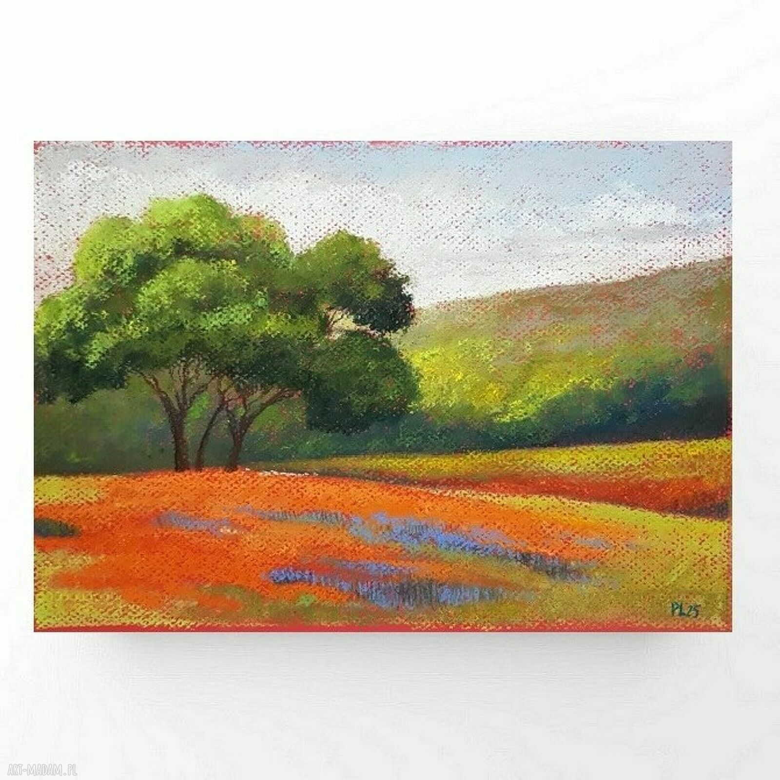 Drzewa - ręcznie wykonany obraz A4 pastelami suchymi