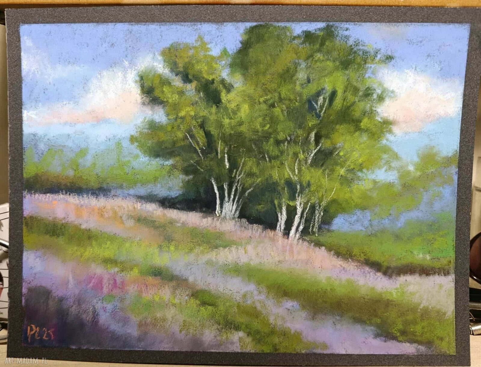 Drzewa - obraz pastelami suchymi Paulina Lebida (18x24 cm)