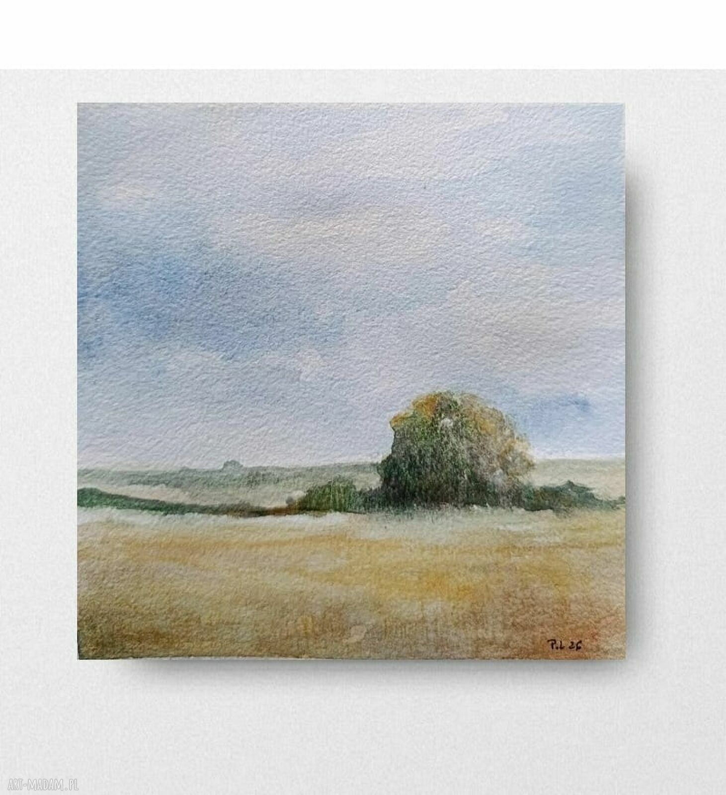 Drzewko - akwarela 15x15 cm bez ramy sygnowana przez Paulinę Lebidę