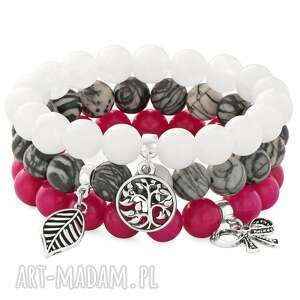 lavoga pink white & gray set with pendants