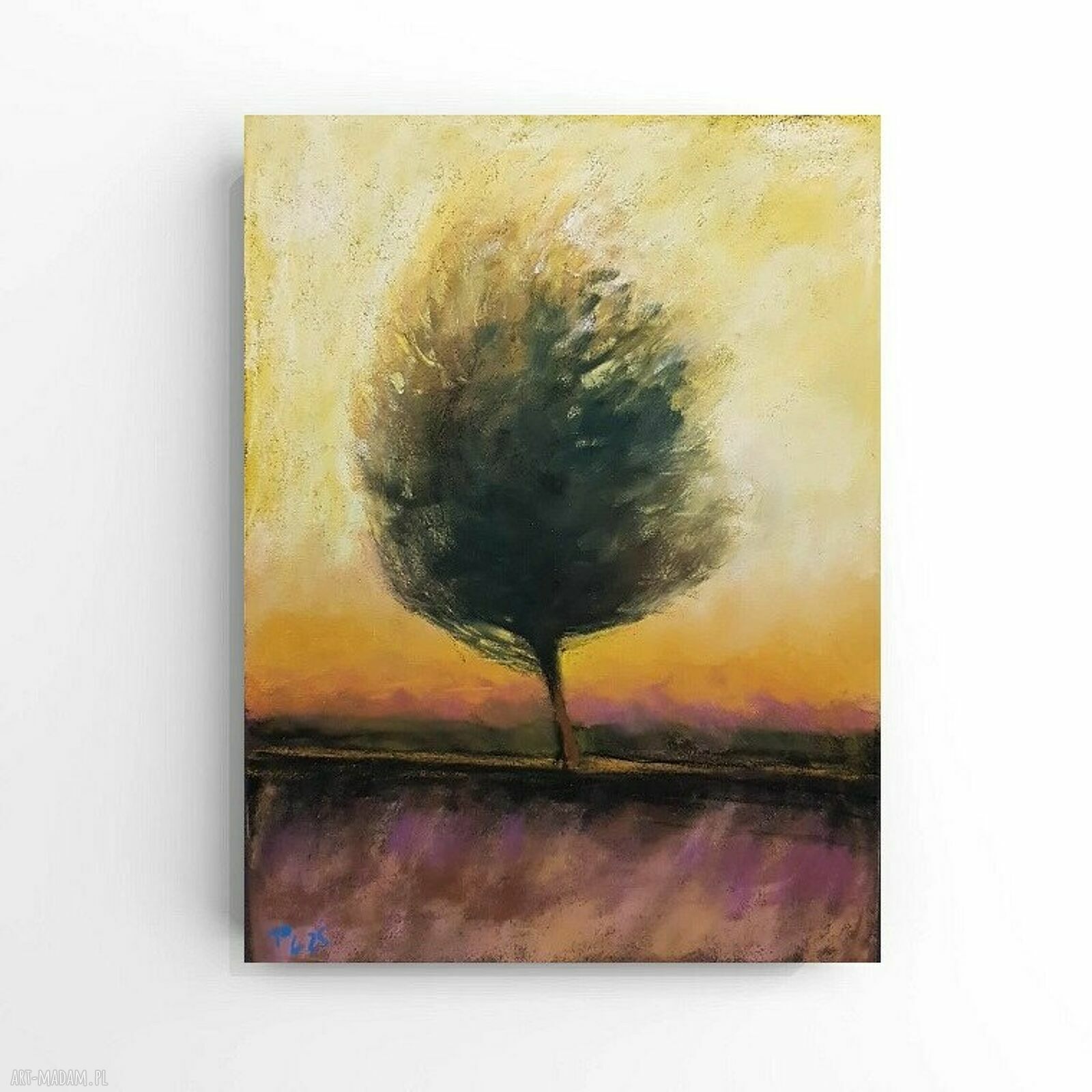 Drzewko - obraz pastelowy 24x18 cm sucha pastel Pauliny Lebida
