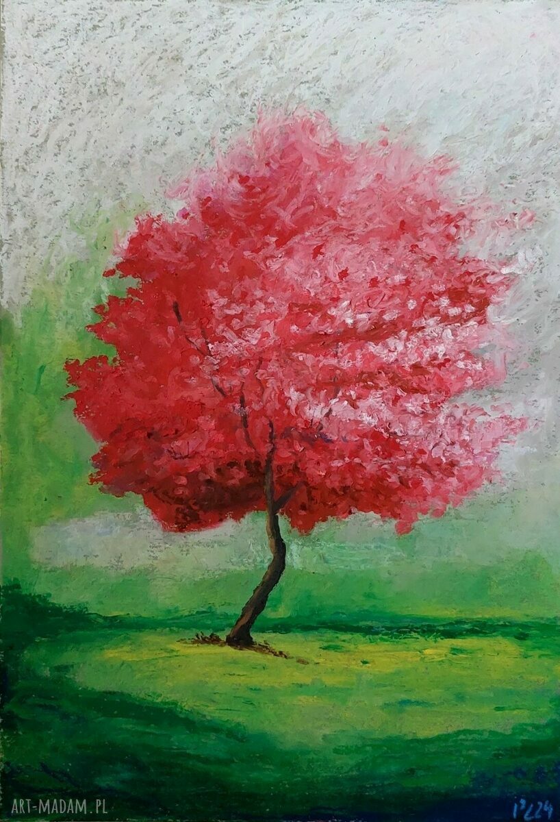 Drzewko - rysunek A4 wykonany pastelami olejnymi