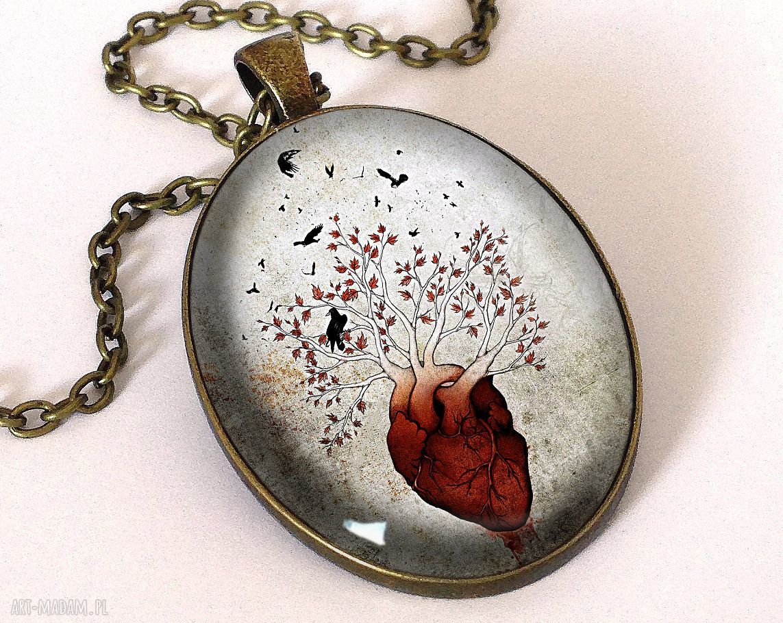 Czardrzewo gra tron owalny medalion łańcuszkiem drzewo białe