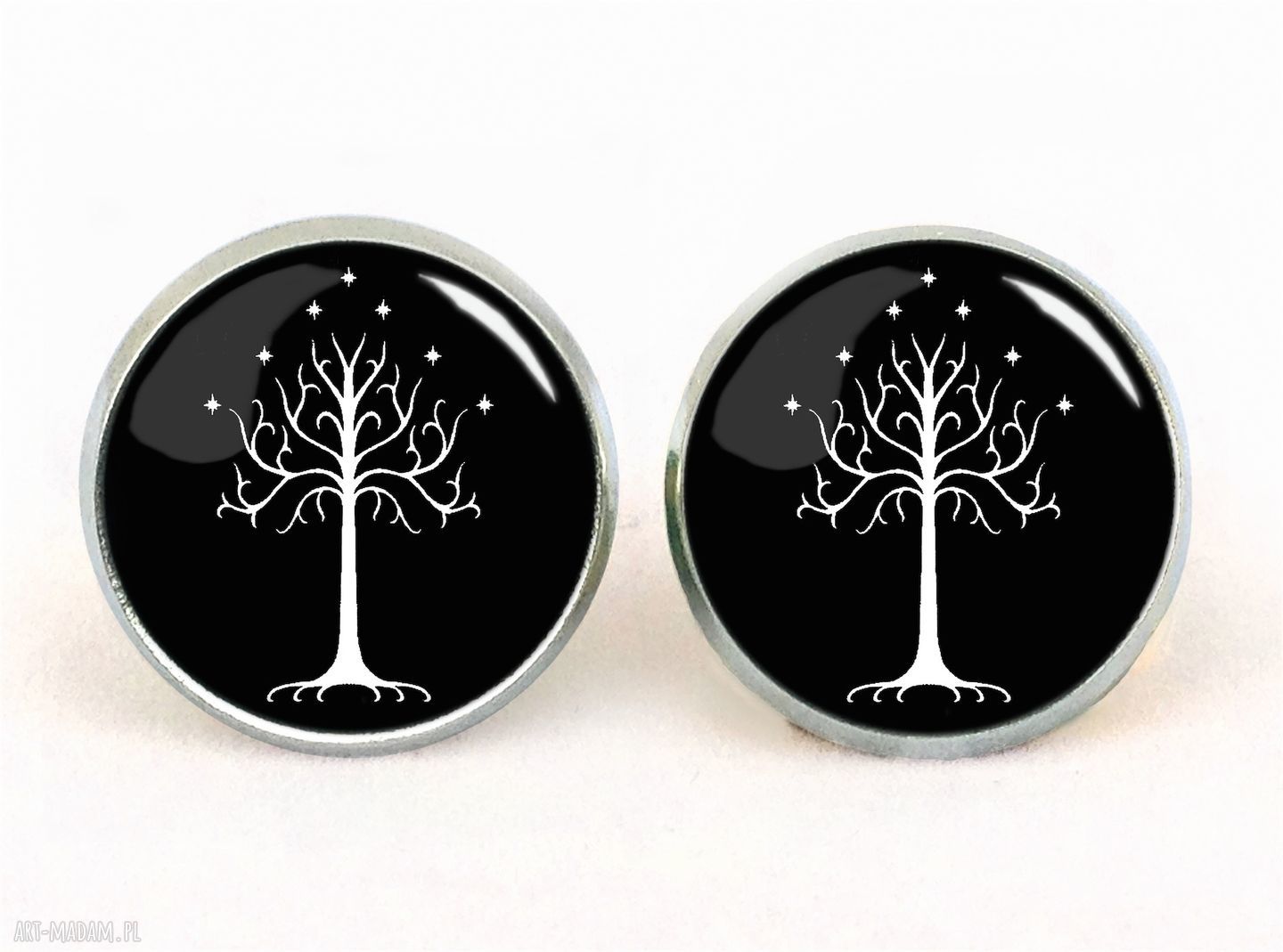 Drzewo gondoru kolczyki sztyfty symboliczne gondor władca