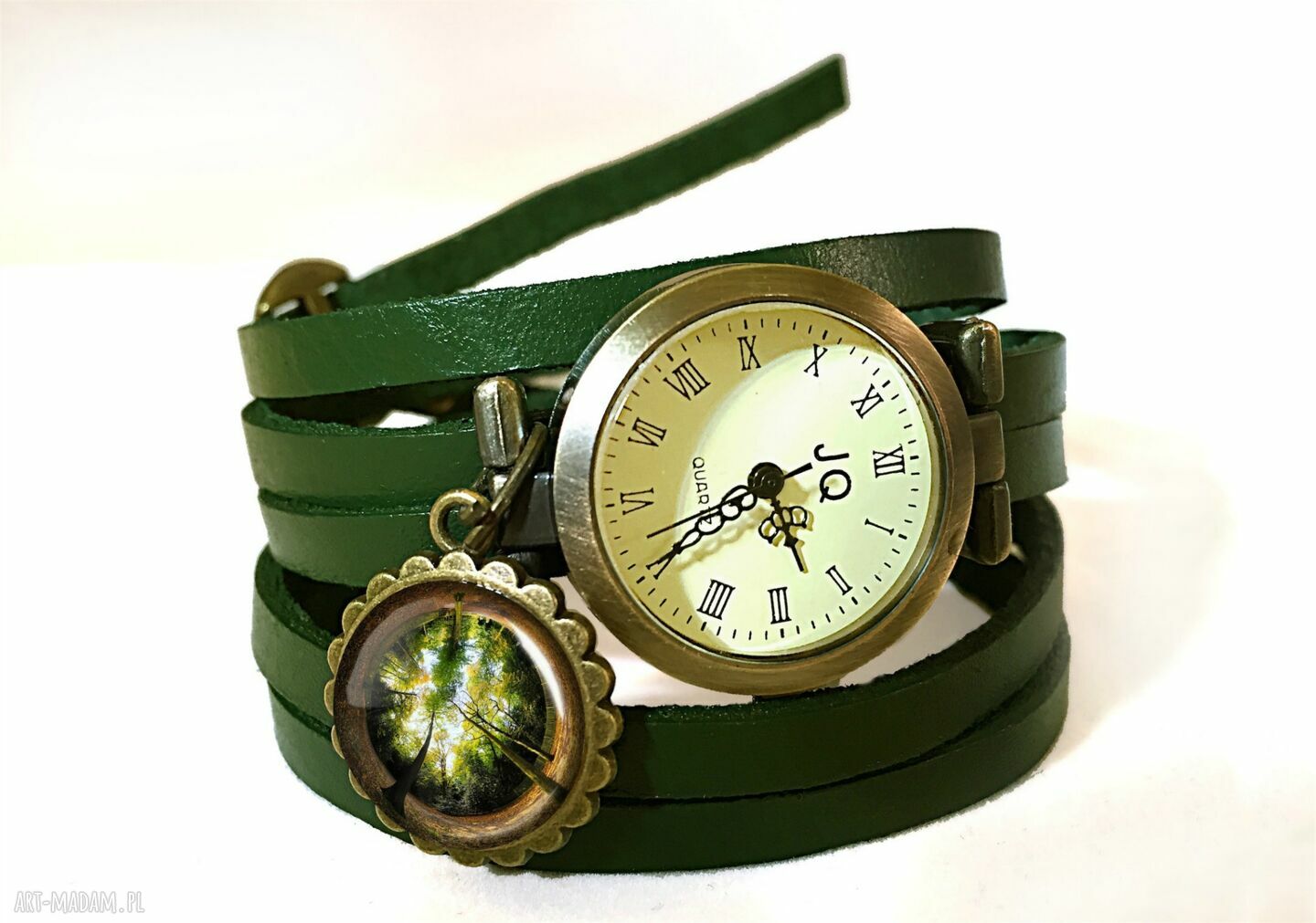 naszyjniki: Las Duży medalion z łańcuszkiem Ręcznie wykonane