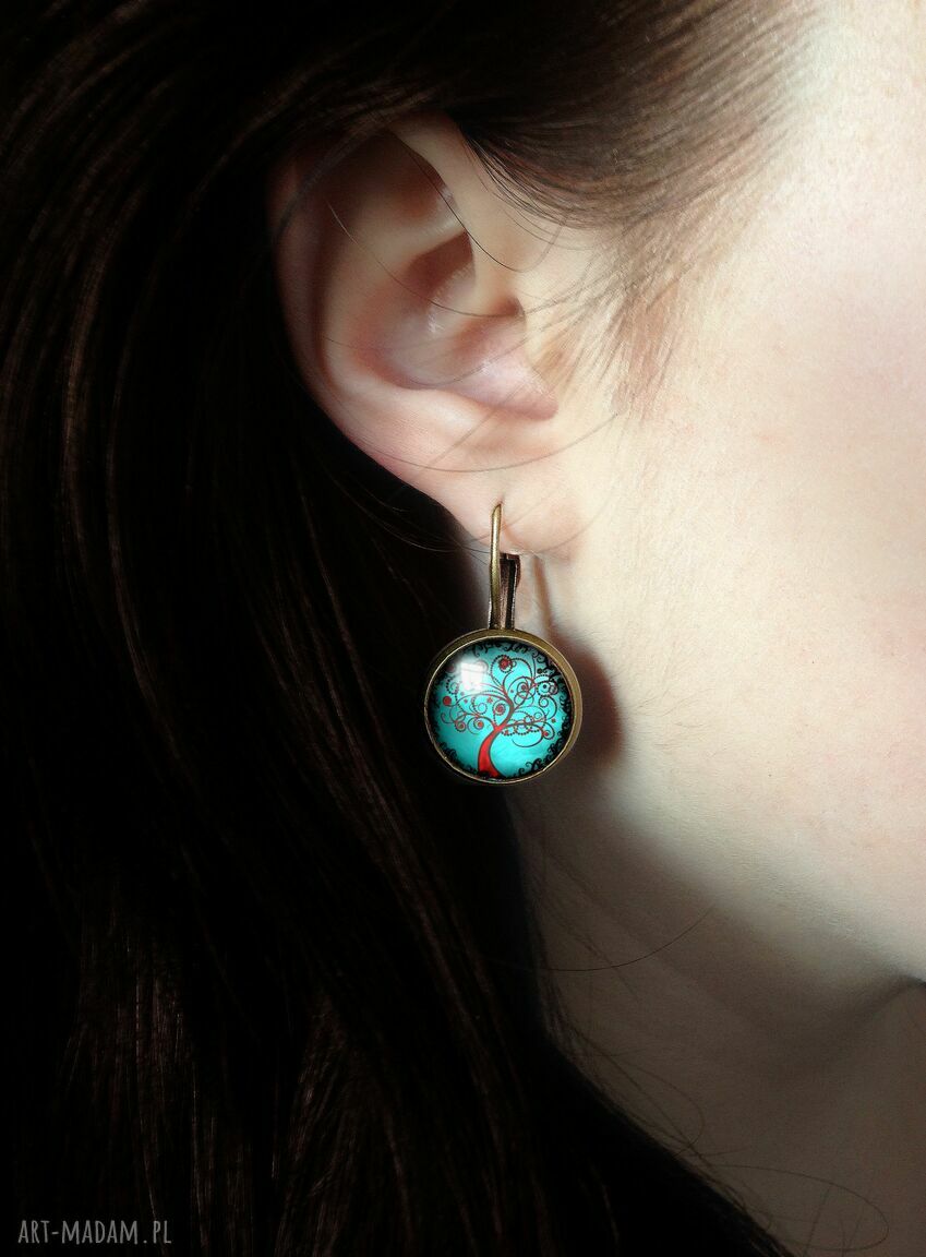 kolczyki: Drzewo miłości Duże kolczyki wiszące Ręcznie robione