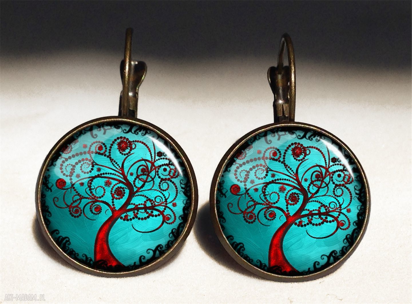 naszyjniki: Drzewo miłości medalion z łańcuszkiem Ręcznie zrobione