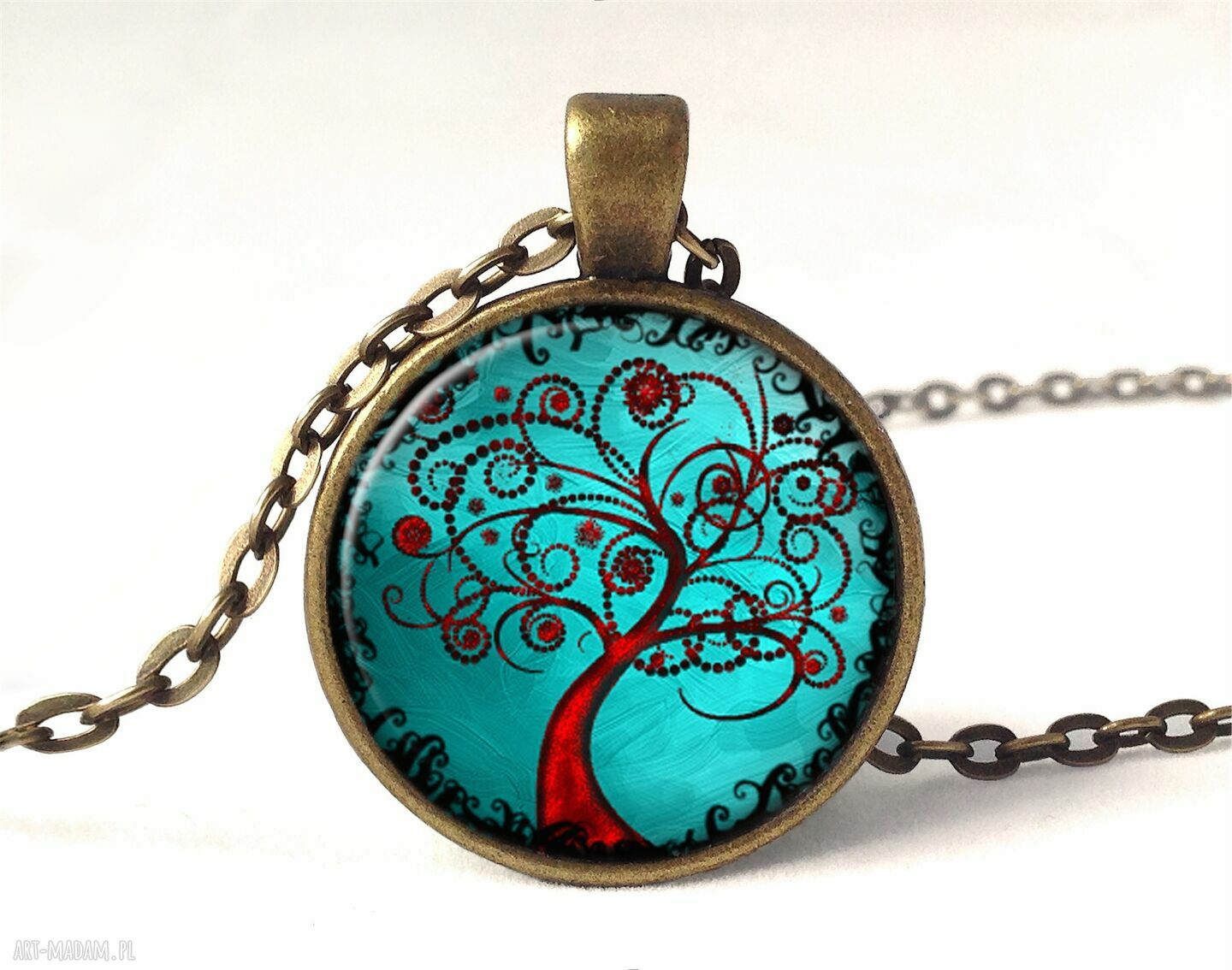 Drzewo miłości medalion łańcuszkiem romantyczny walentynki