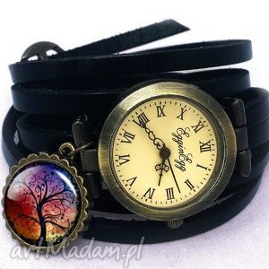 drzewo miłości - zegarek bransoletka na skórzanym pasku