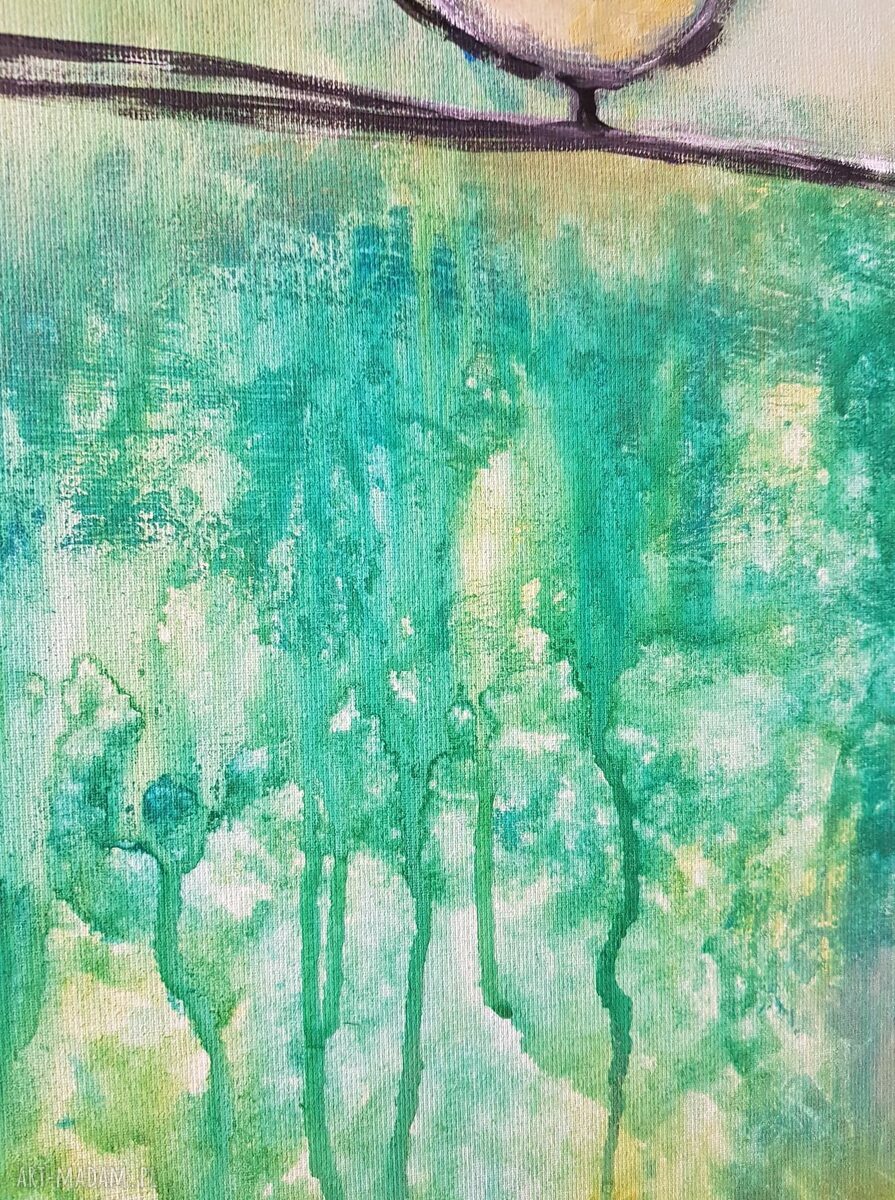 Obraz akrylowy DRZEWO 40x40 cm - ręcznie malowany, sygnowany (bez ramy)