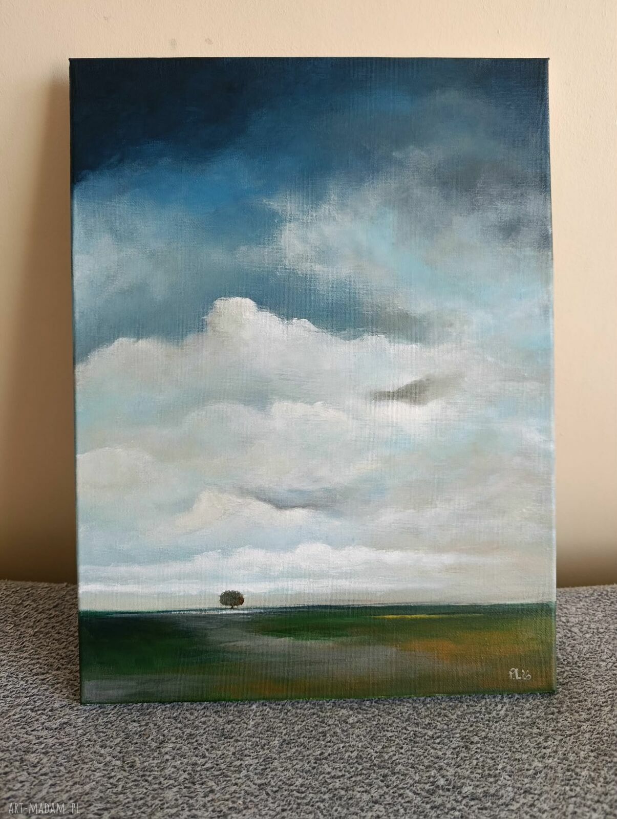 Drzewo - ręcznie malowany obraz akrylowy na płótnie 40 x 30 cm