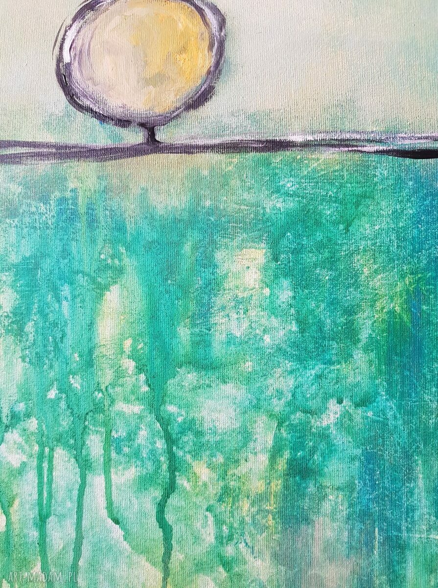 Obraz akrylowy DRZEWO 40x40 cm - ręcznie malowany, sygnowany (bez ramy)