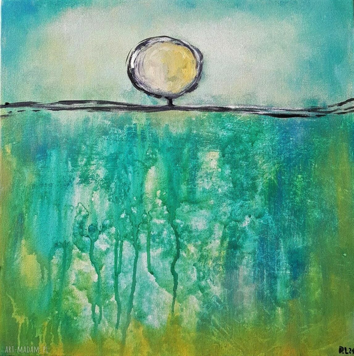 Obraz akrylowy DRZEWO 40x40 cm - ręcznie malowany, sygnowany (bez ramy)