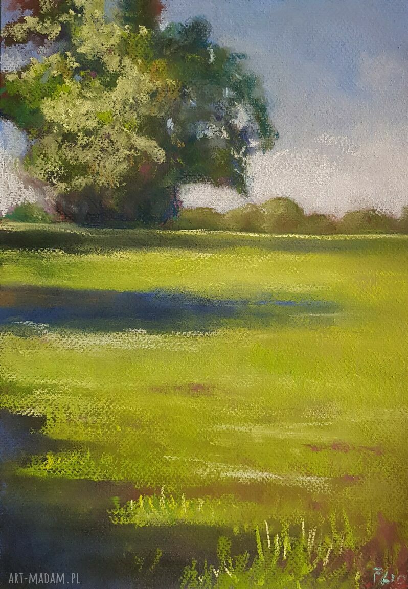 Drzewo - obraz wykonany pastelami suchymi (22,5 x 32,5 cm)