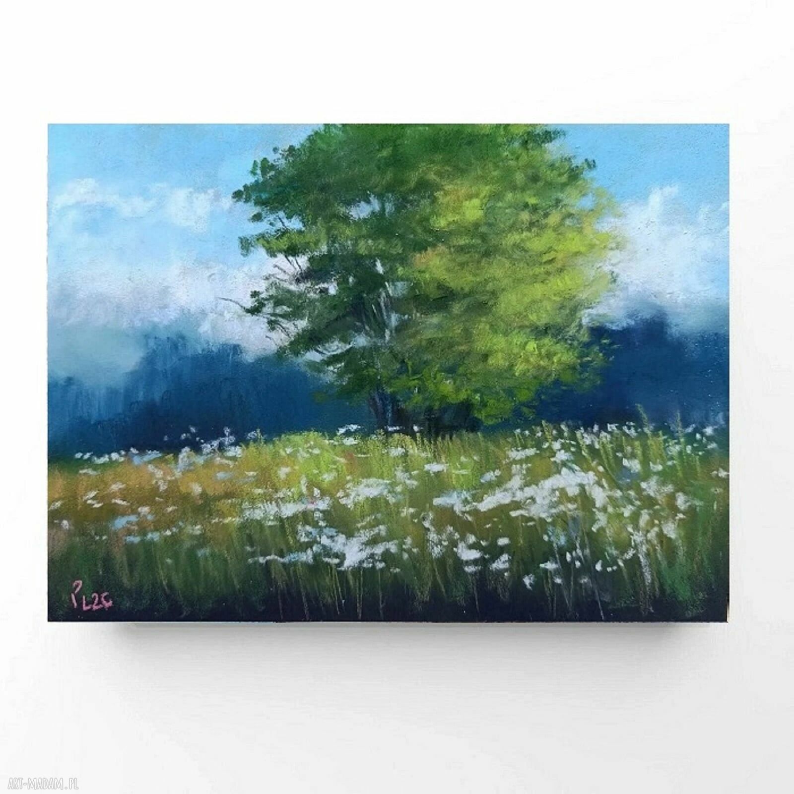 Drzewo - oryginalny rysunek pastelami suchymi 18 x 24 cm