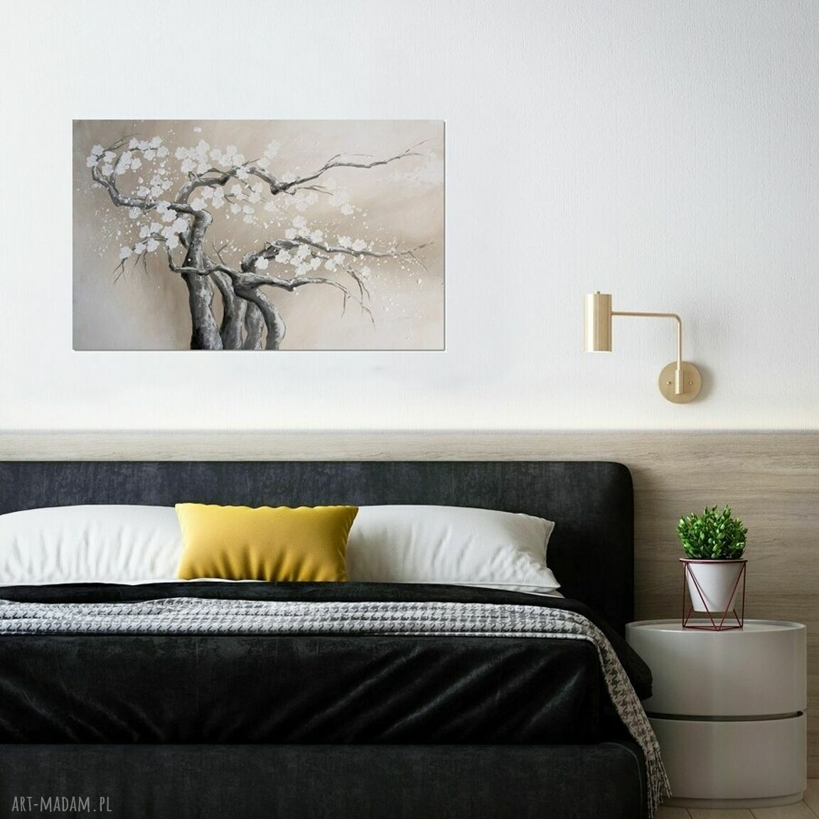 Drzewo w rozkwicie /2/ - obraz ręcznie malowany na płótnie 100 x 60 cm