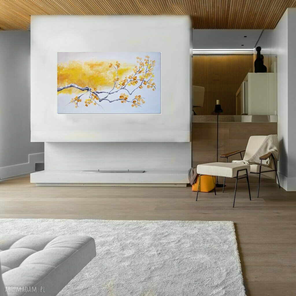 Drzewo w rozkwicie /3/ - obraz ręcznie malowany na płótnie (120x70 cm)
