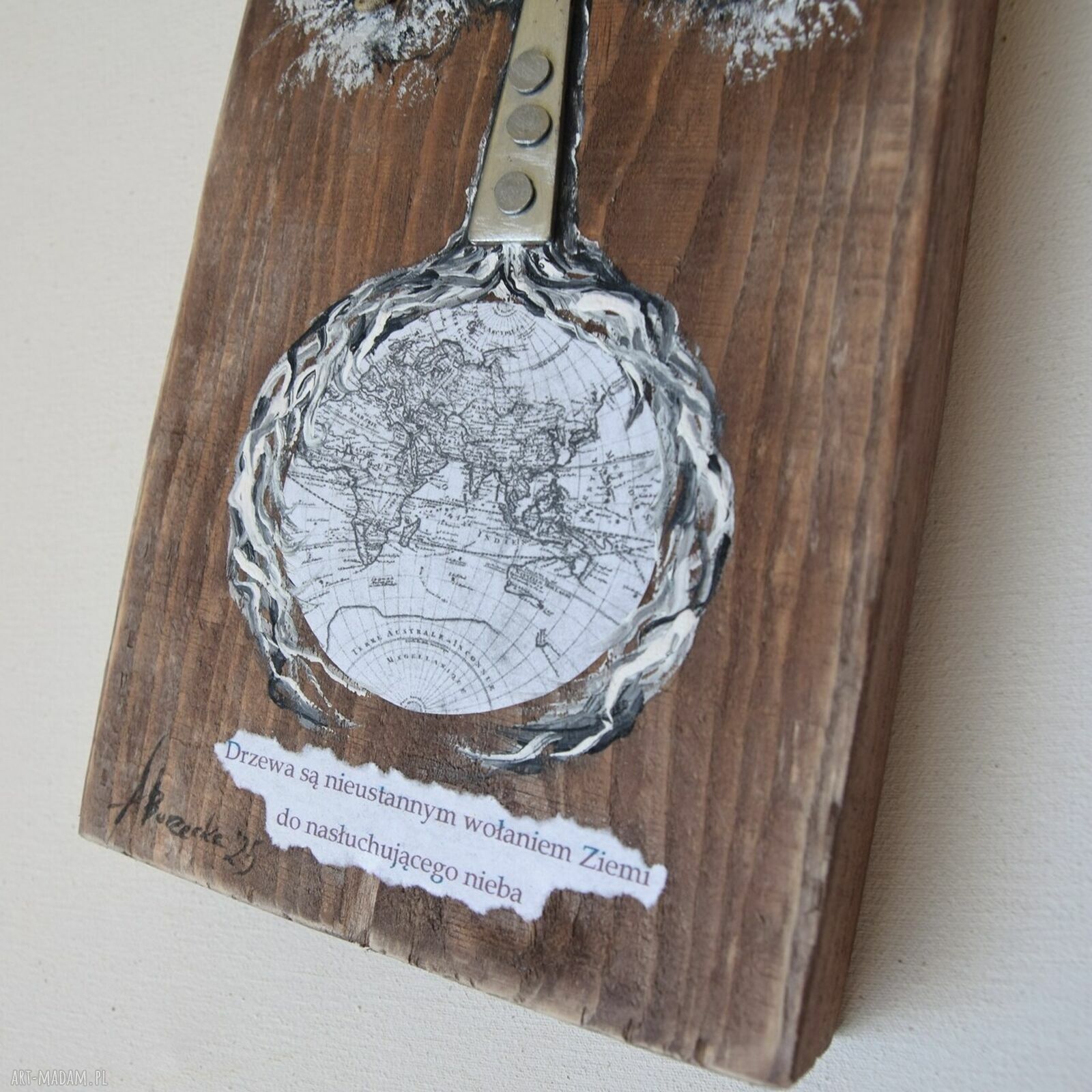 Drzewo Wołające - obraz malowany na desce (handmade)