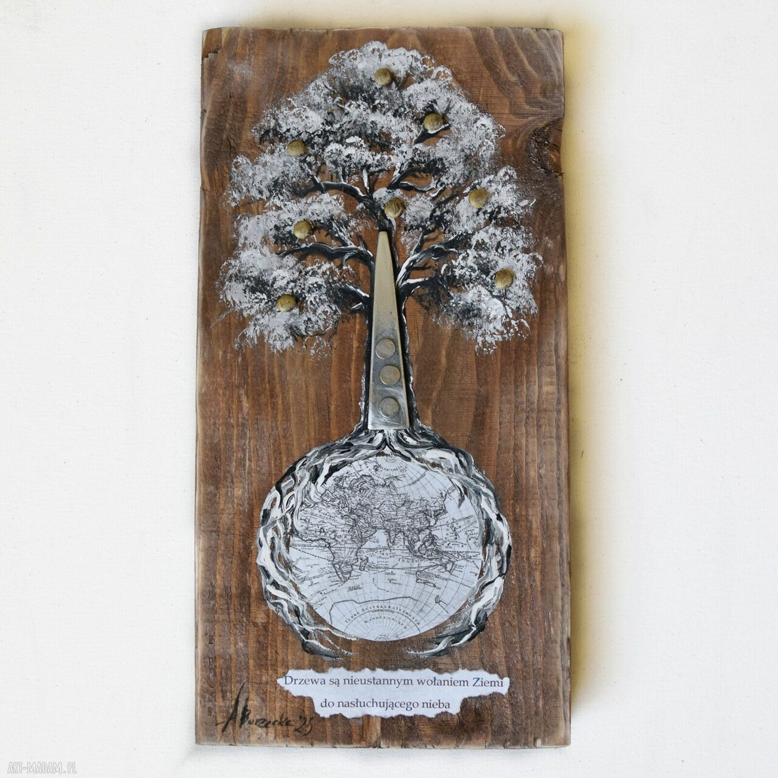 Drzewo Wołające - obraz malowany na desce (handmade)