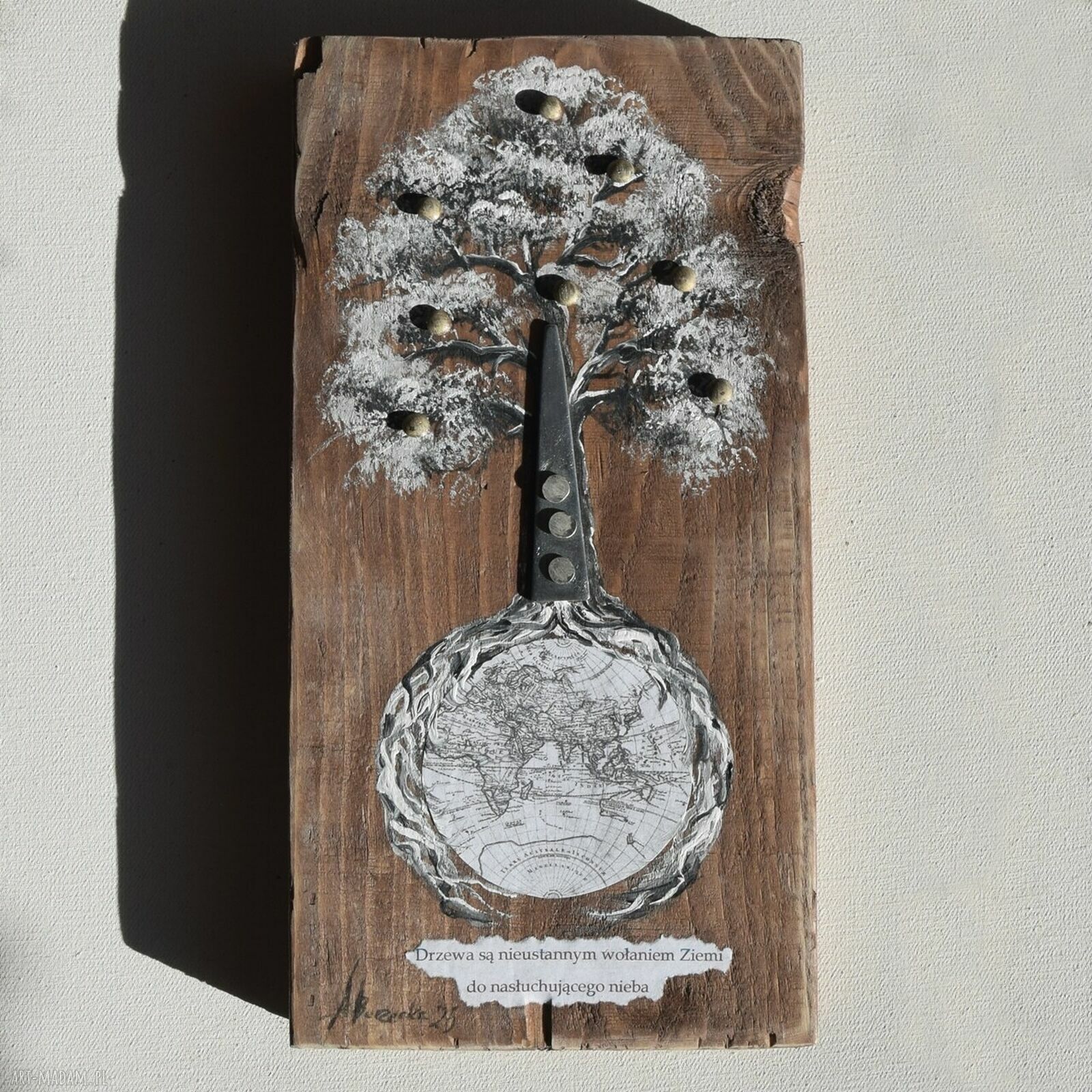 Drzewo Wołające - obraz malowany na desce handmade