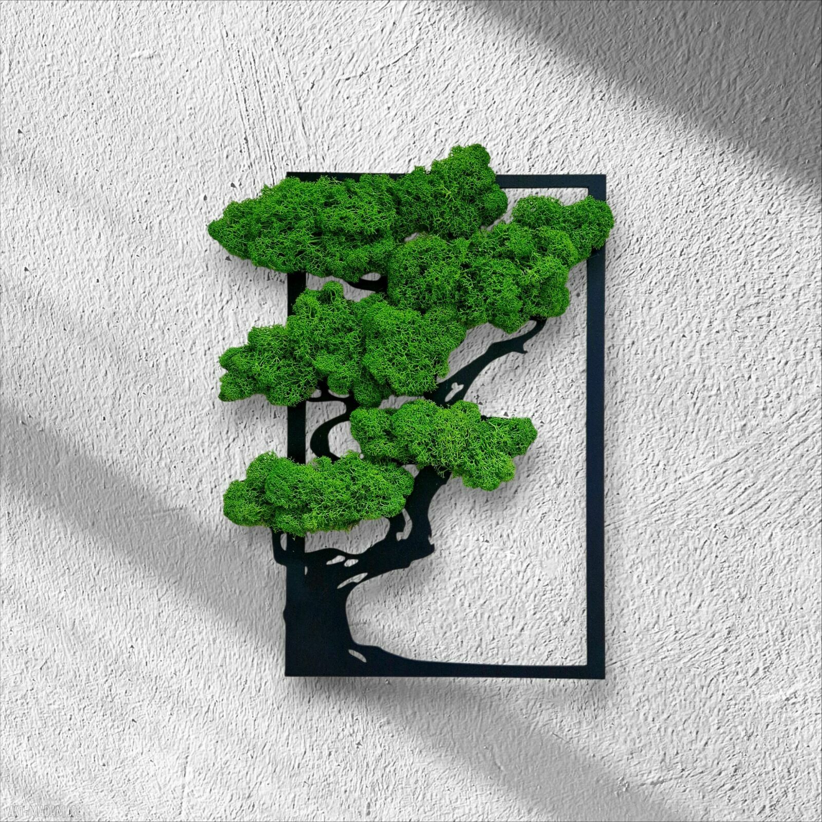 Drzewo życia z mchem chrobotkiem - ażurowa dekoracja 30x60 (żywy obraz)