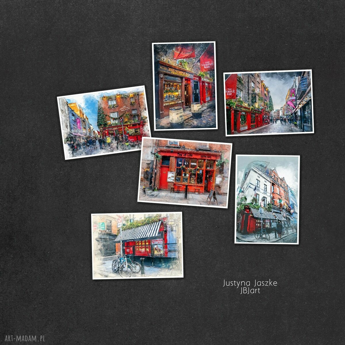 Dublin w akwareli - zestaw 6 grafik 13x18 cm