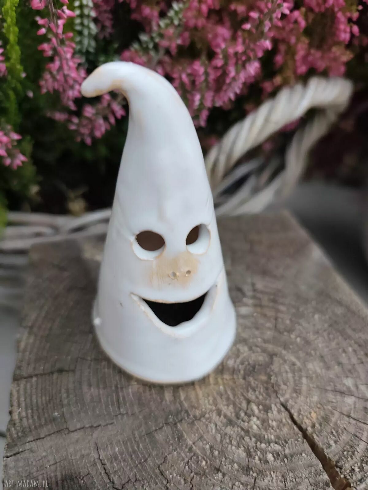 Ceramiczny duch - dekoracja na Halloween i jesień