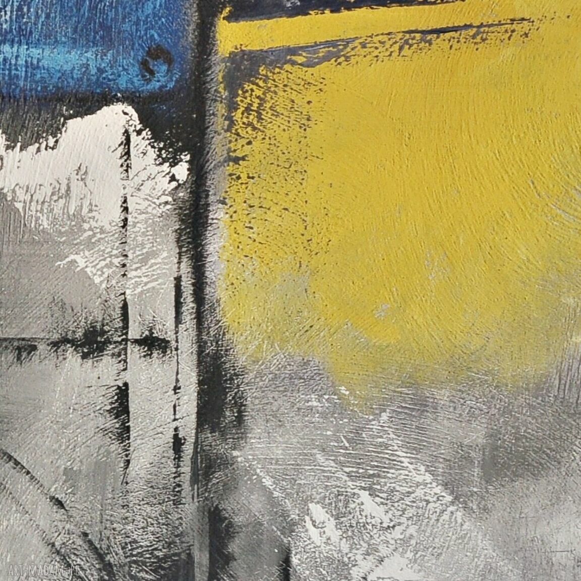 Nowoczesny obraz abstrakcyjny Due - ręcznie malowany akrylem na płótnie 80x120 cm