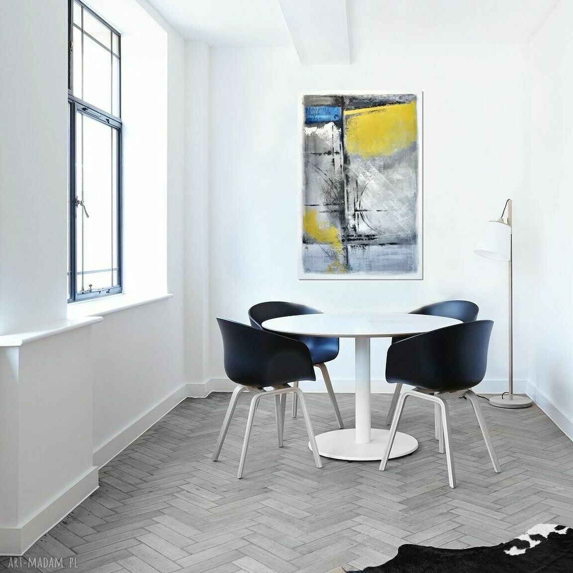 Nowoczesny obraz abstrakcyjny Due - ręcznie malowany akrylem na płótnie 80x120 cm