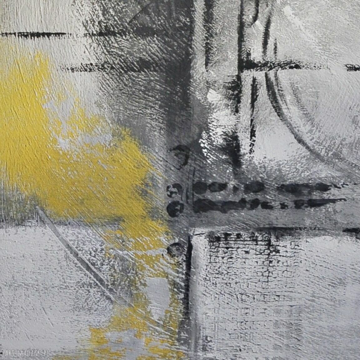 Nowoczesny obraz abstrakcyjny Due - ręcznie malowany akrylem na płótnie 80x120 cm