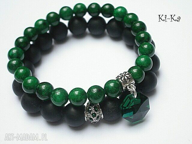 DUO EMERALD AND BLACK hand made