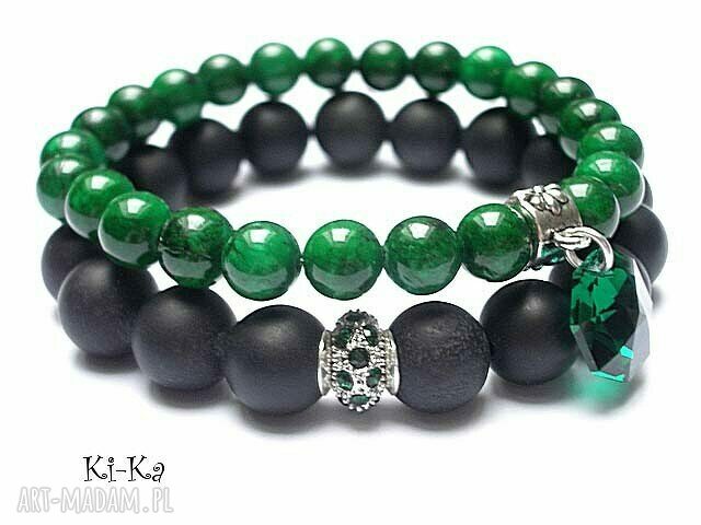 DUO EMERALD AND BLACK hand made