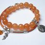 handmade bransoletki duo orange stones and leather