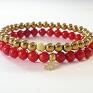 hand made bransoletki duo red and gold