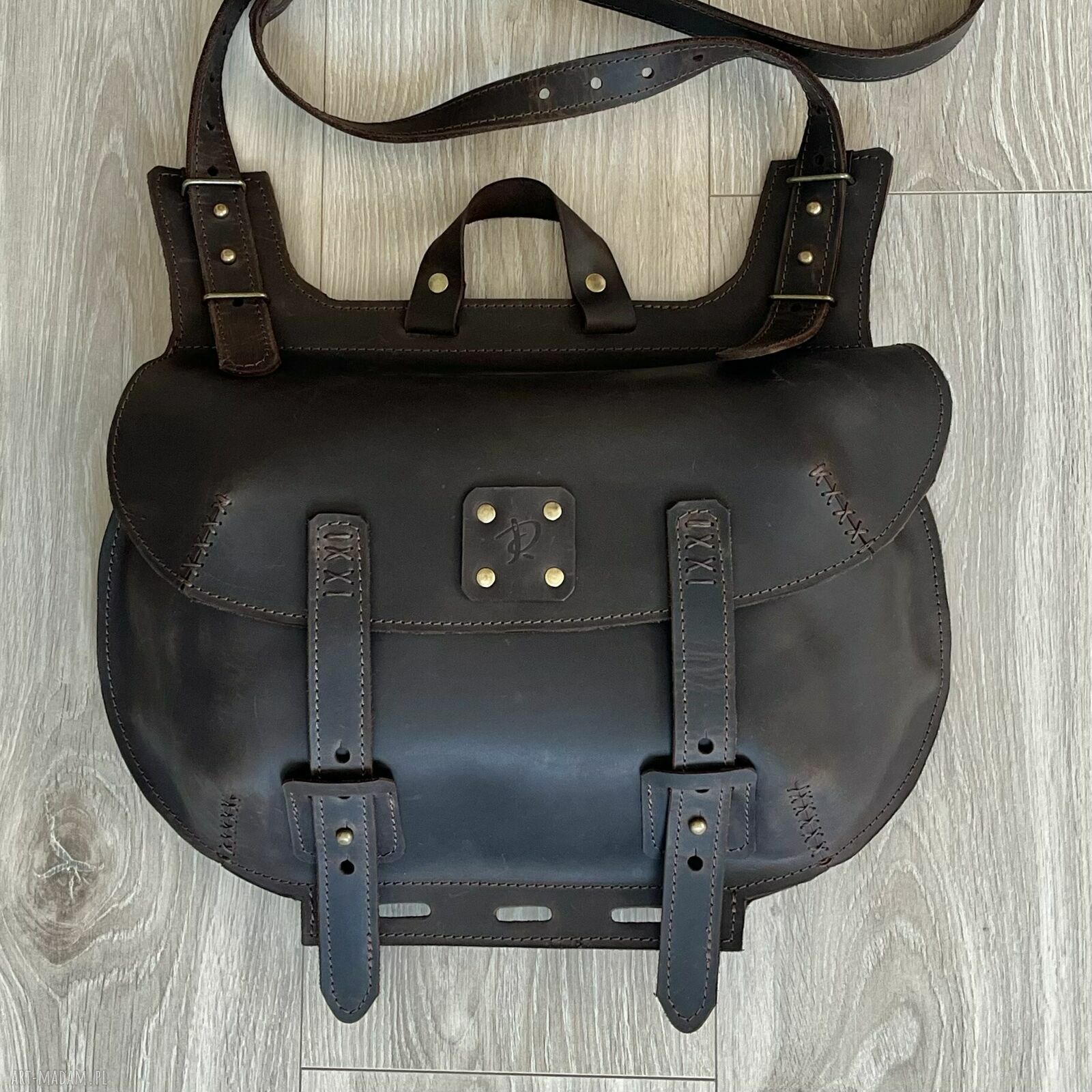 Duża brązowa torba skóry „crazy horse” vintage torebka damska