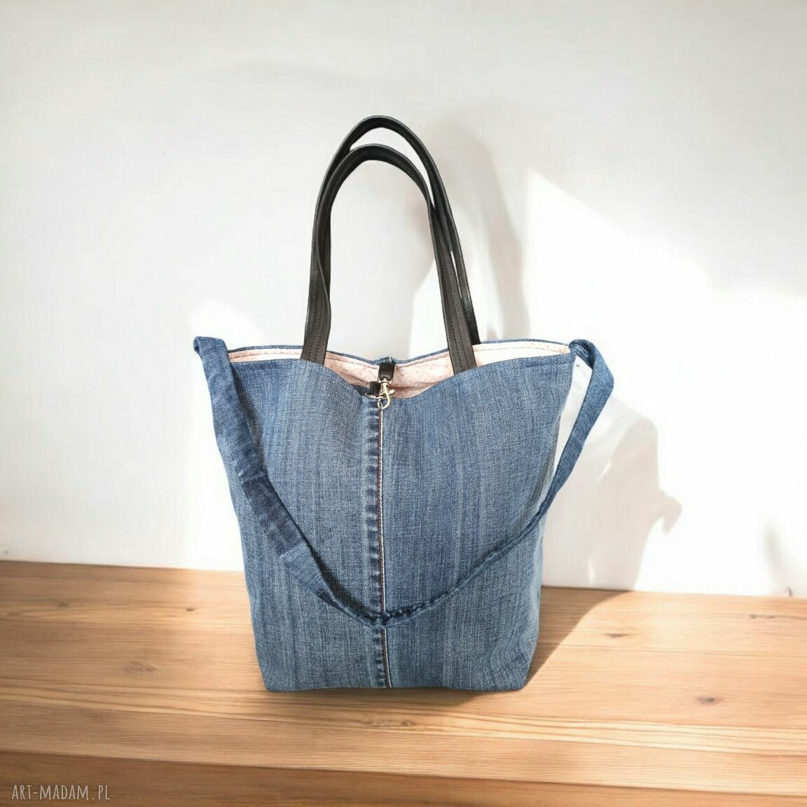 Duża jeansowa torba na ramię Nora z serii Blue Collection