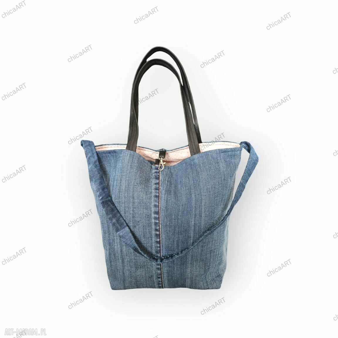 Duża jeansowa torba na ramię Nora z serii Blue Collection