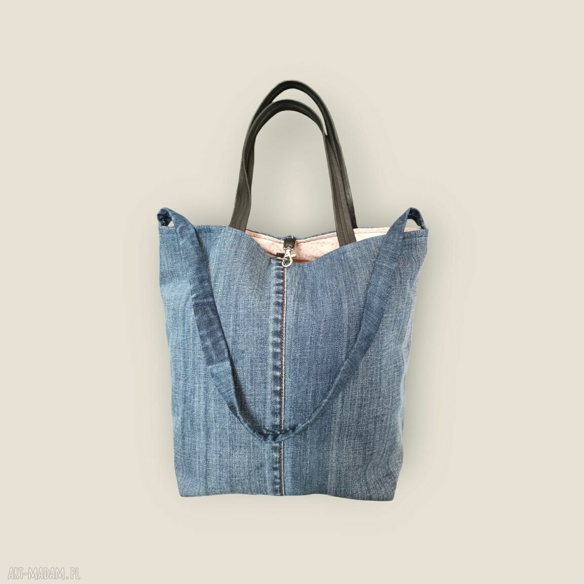 Duża jeansowa torba na ramię Nora z serii Blue Collection