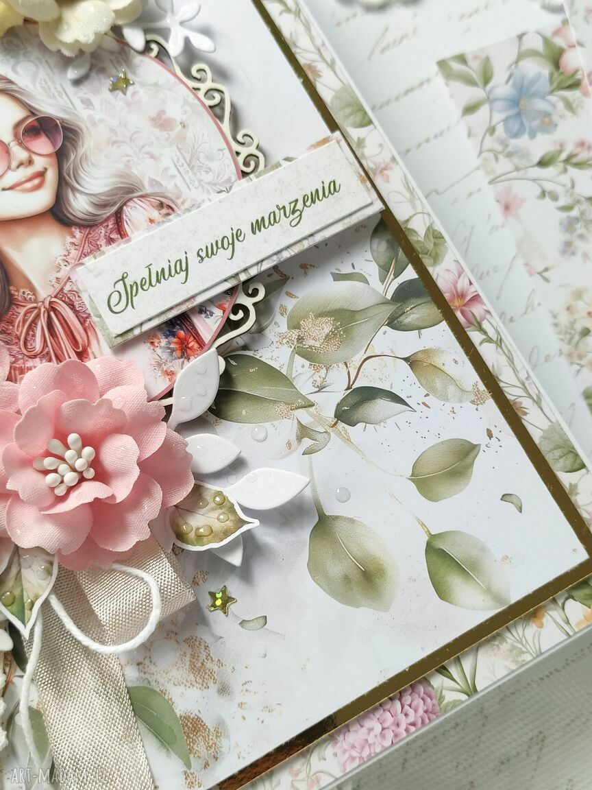 scrapbooking kartki: Duża kartka A5 z kobietą, w pudełku Handmade