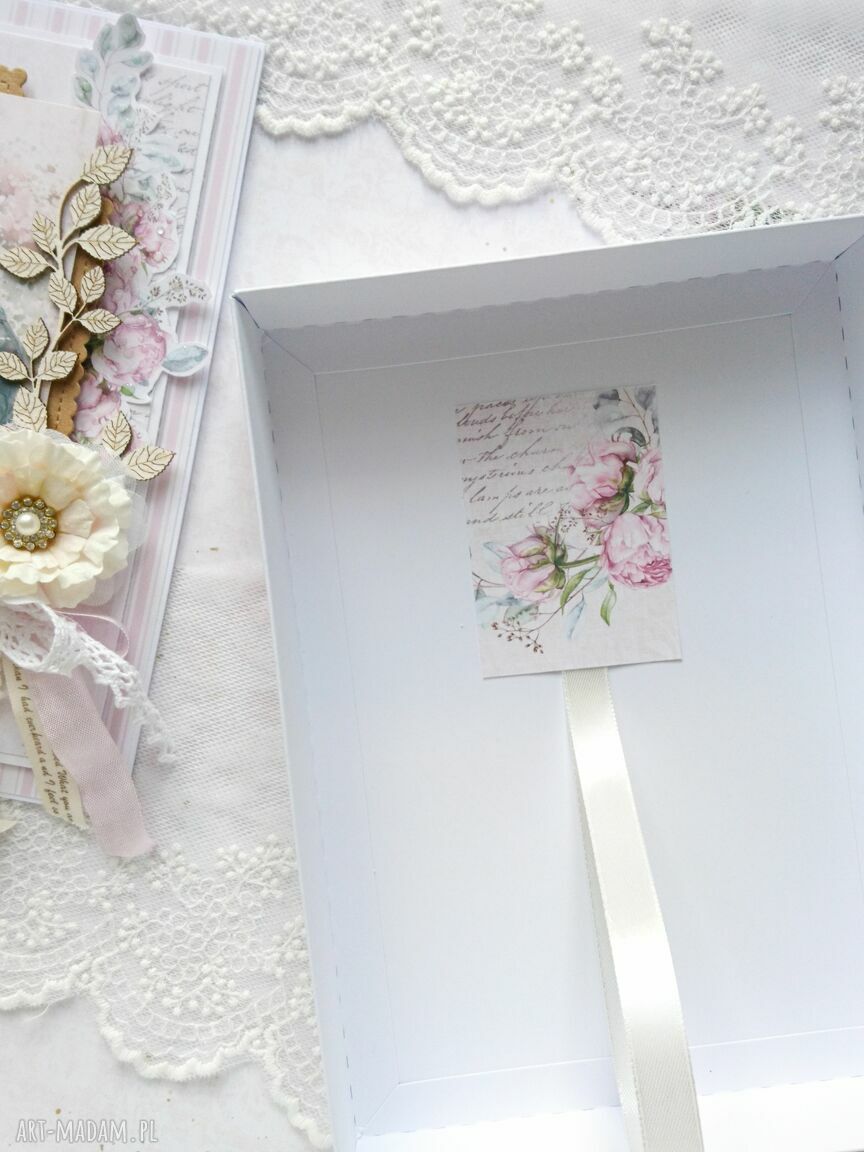 scrapbooking kartki: Duża kartka na ślub w pudełku, z parą Ręcznie robione