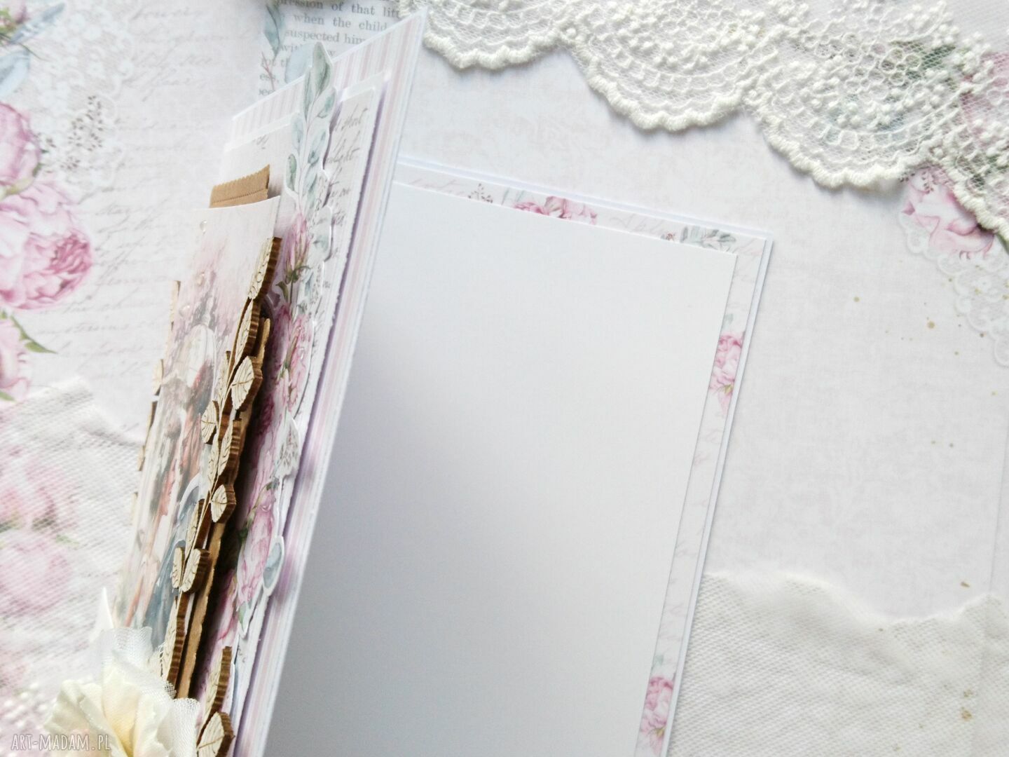 scrapbooking kartki: Duża kartka na ślub w pudełku, z parą Ręcznie robione