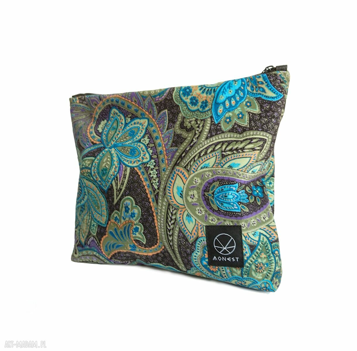 Duża kosmetyczka wzór orientalny Paisley - SOFT TOUCH i wodoodporna podszewka