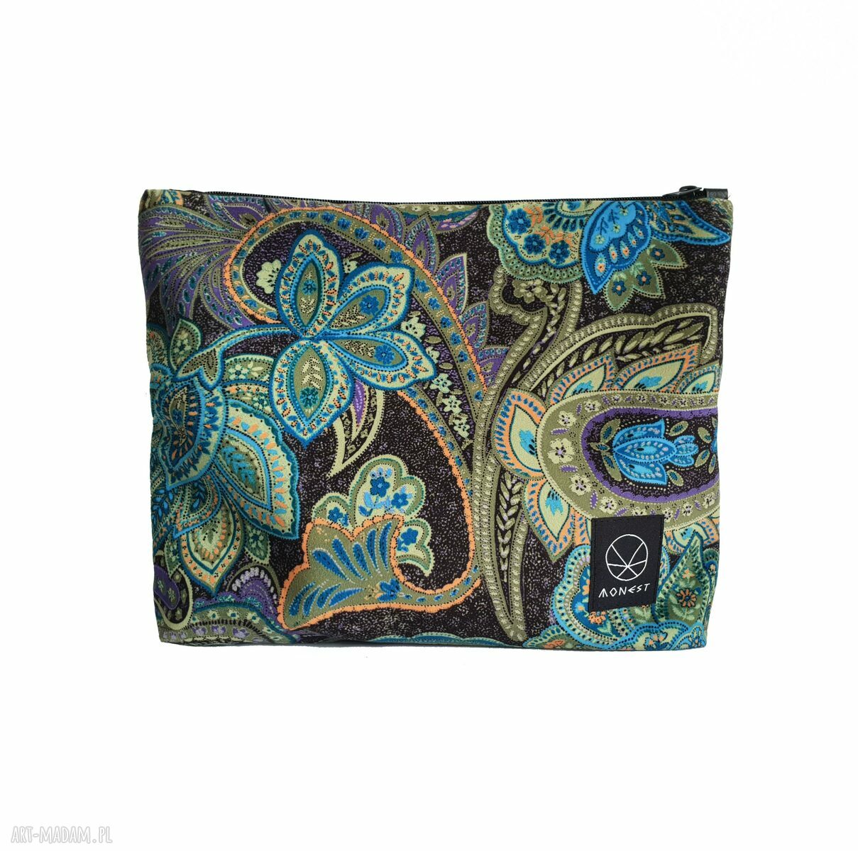 Duża kosmetyczka wzór orientalny Paisley - SOFT TOUCH i wodoodporna podszewka