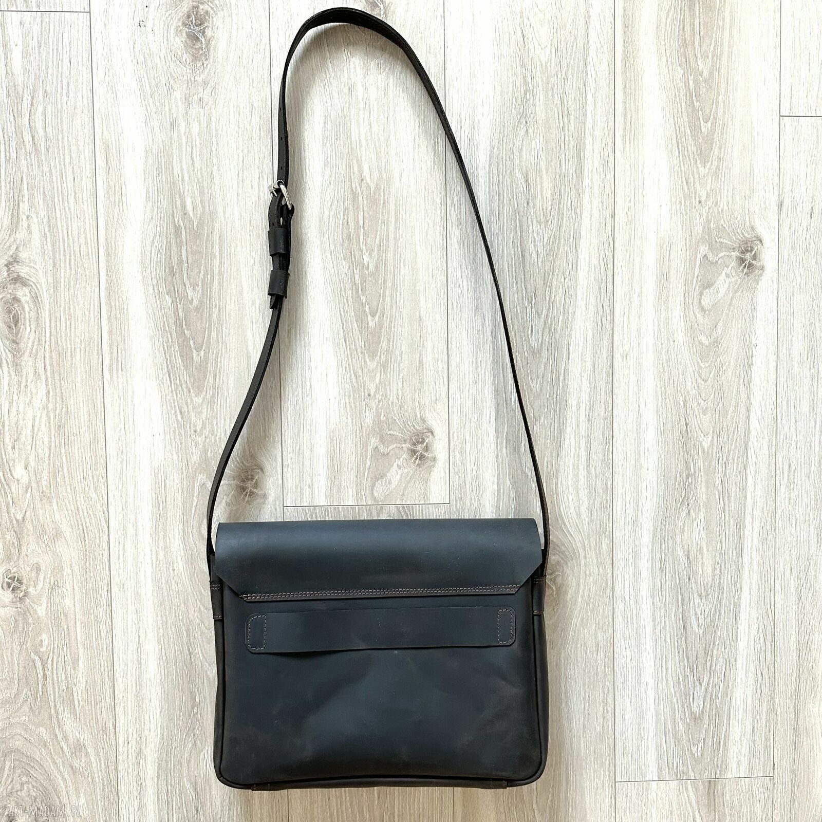 Duża skórzana listonoszka na laptop 15 16 cali Crazy Horse vintage Robert Zmuda