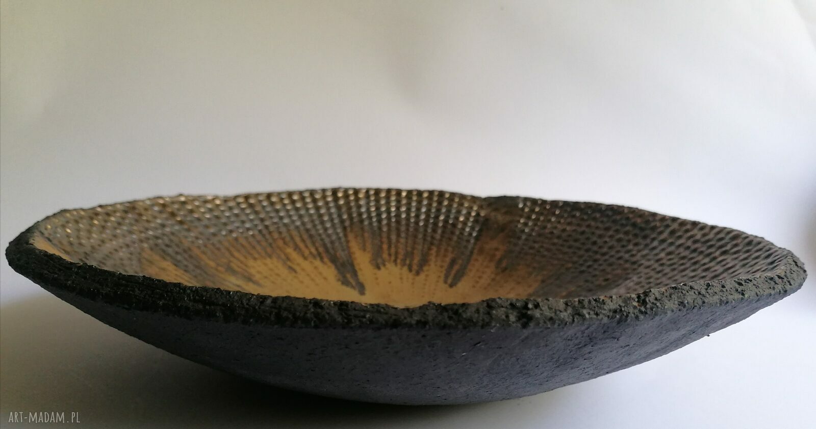 Duża misa ceramiczna "Złoto na Marsie" - ręcznie robiona ceramika