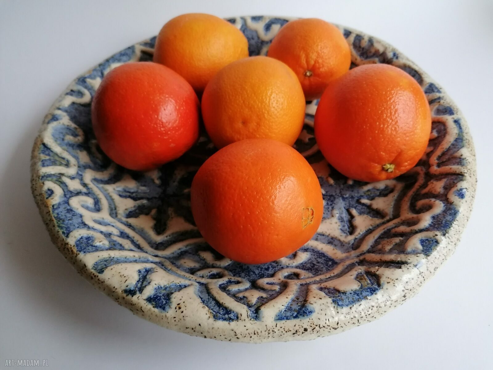 Duża misa ceramiczna „Wakacje w Hiszpanii” - ręcznie wykonana z gliny szamotowej