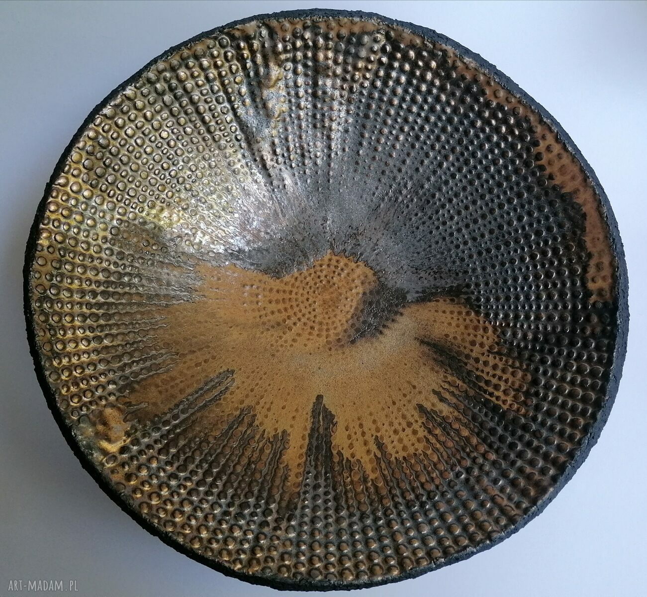 Duża misa ceramiczna "Złoto na Marsie" - ręcznie robiona ceramika