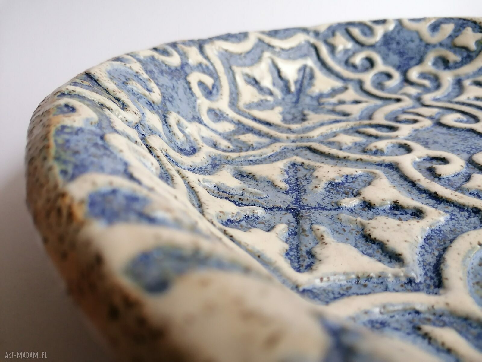 Duża misa ceramiczna „Wakacje w Hiszpanii” - ręcznie wykonana z gliny szamotowej