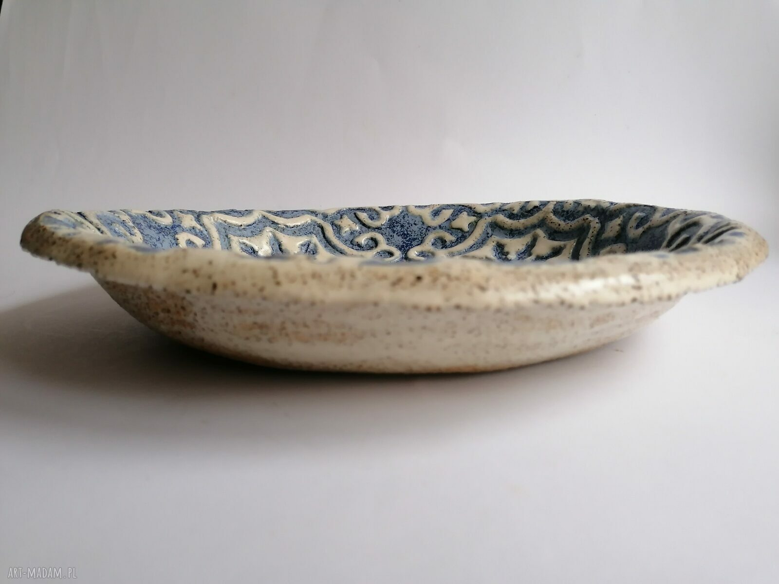 Duża misa ceramiczna „Wakacje w Hiszpanii” - ręcznie wykonana z gliny szamotowej